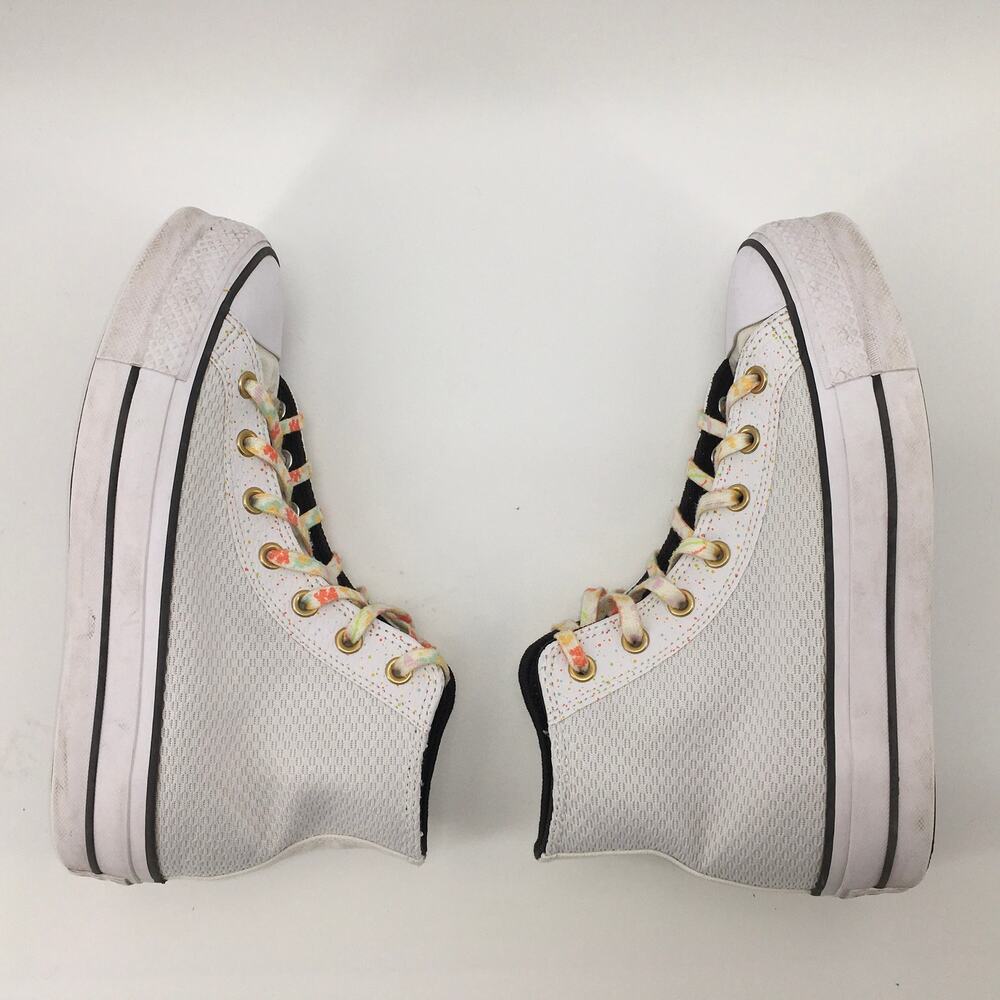 Converse CTAs Hi Lift Paint Splatter Platform Sneakers Womens 9 White Art Chunky - Picture 5 of 10